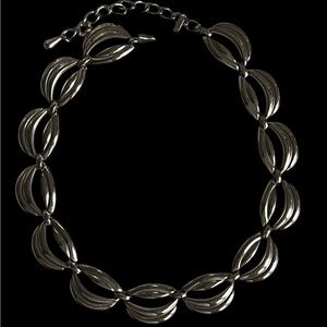 Vintage Monet Silvertone Link Choker with Extender